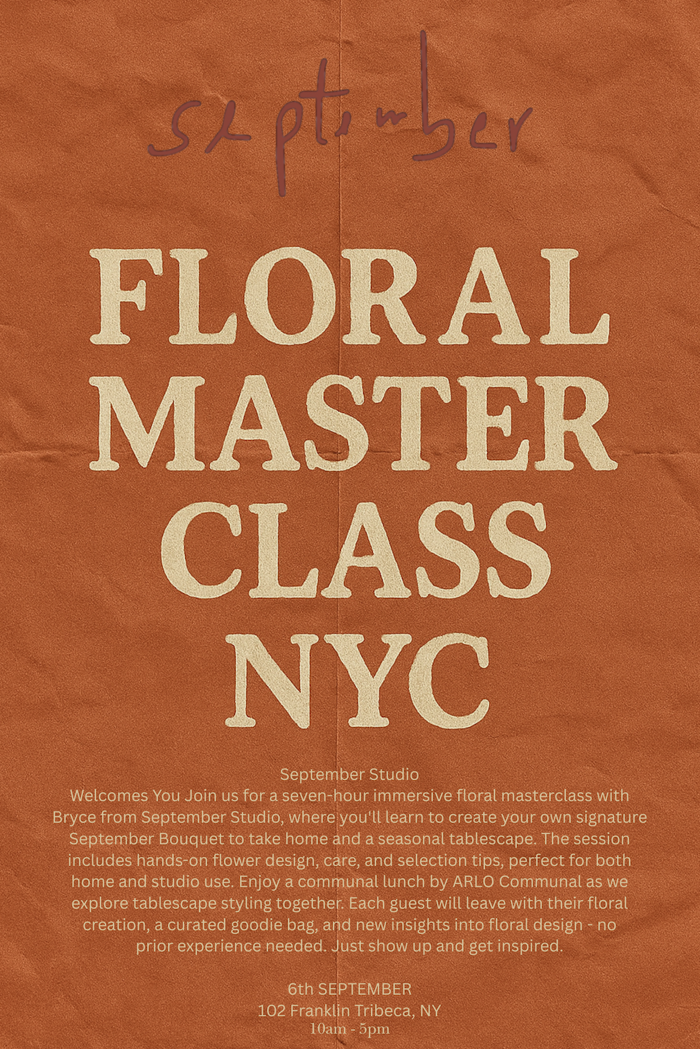 NYC Floral Workshop 1 (SOLD OUT)